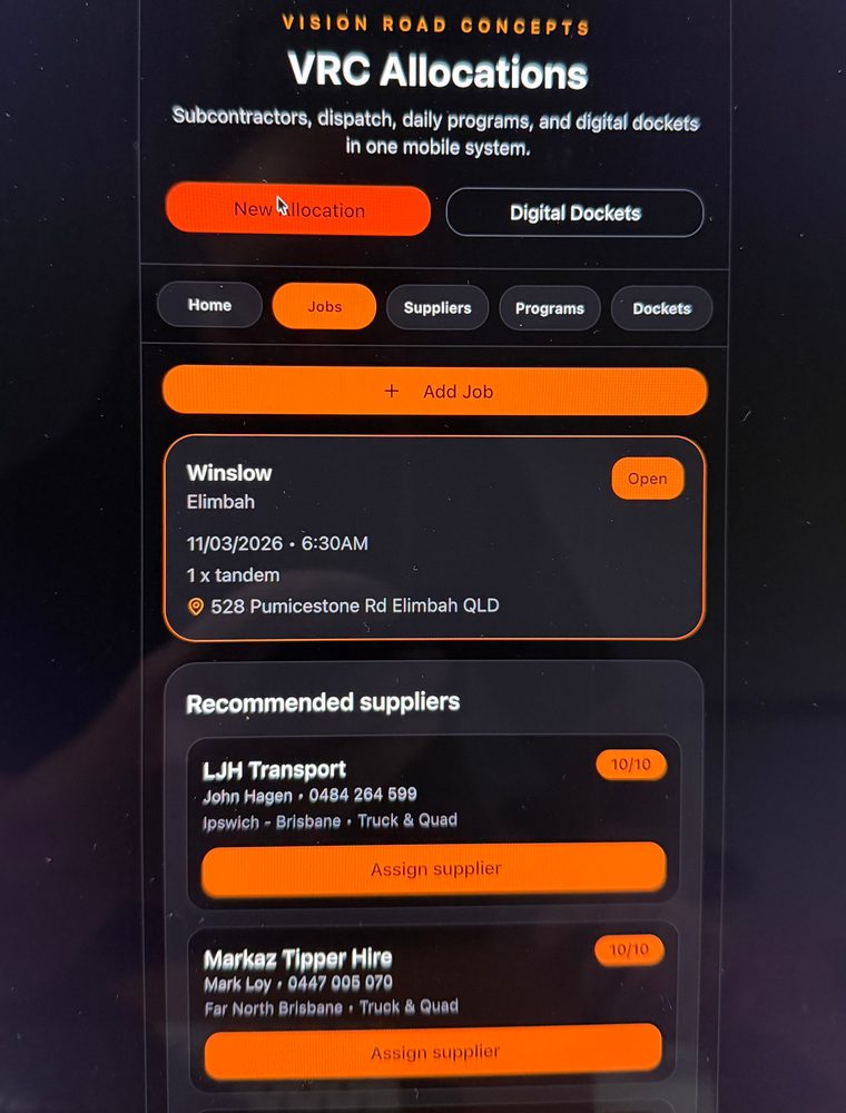 VRC Allocations running on a phone